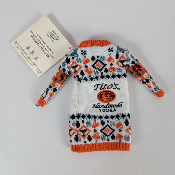 Titos Handmade Vodka Mini Knit Bottle Sweater Ugly Christmas Holiday Sweater NWT - Picture 2 of 3